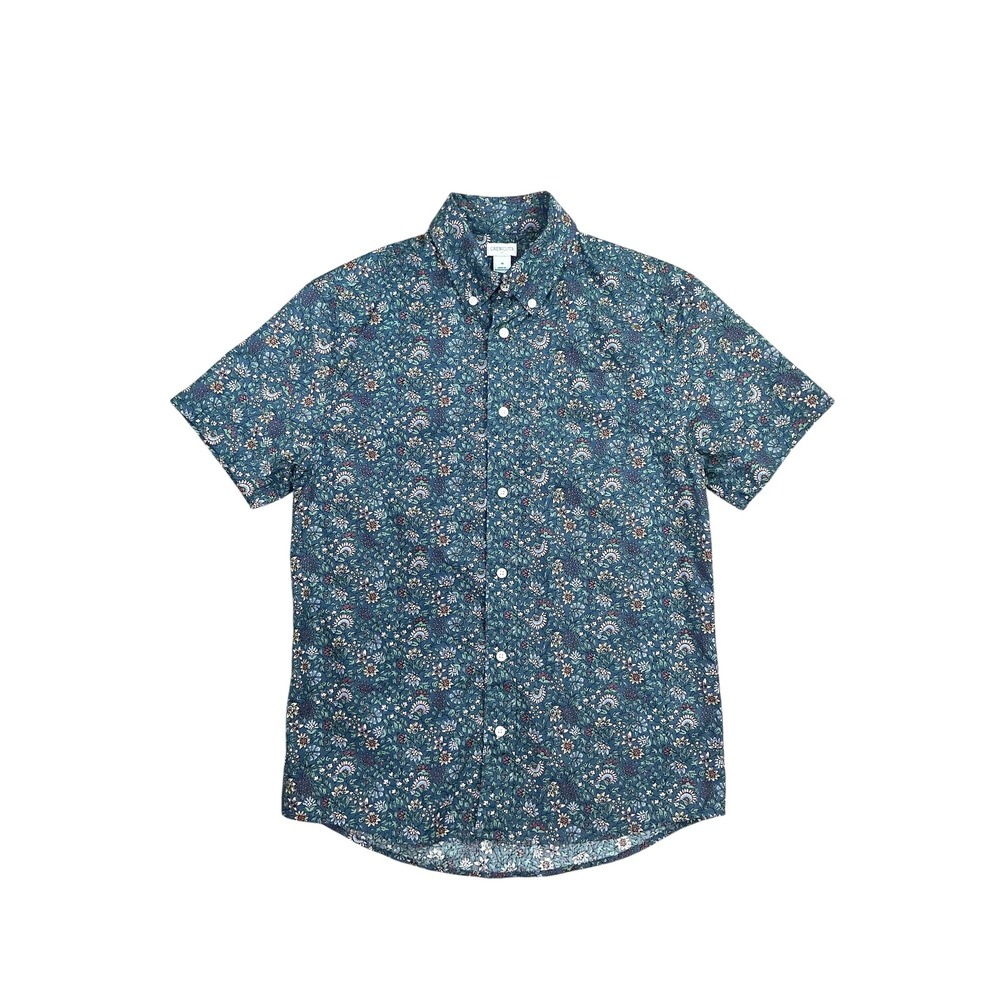 Crewcuts by J.Crew Boys Short Sleeve Button Down Shirt M Blue Floral Paisley NWT